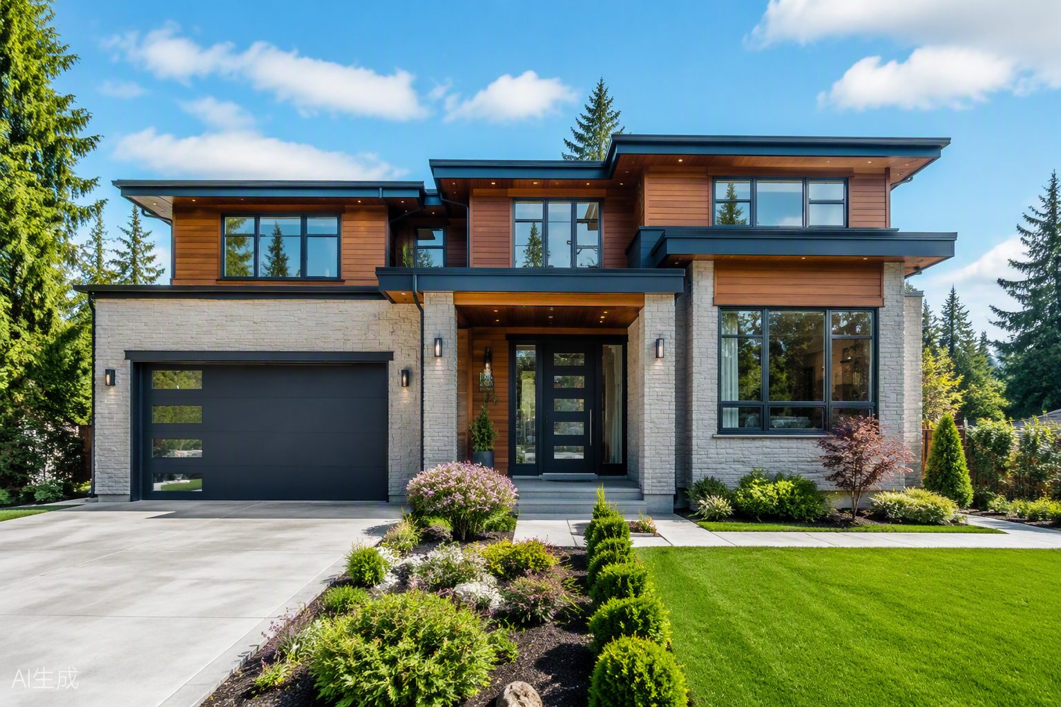 Custom residential home built by Ricky Construction
